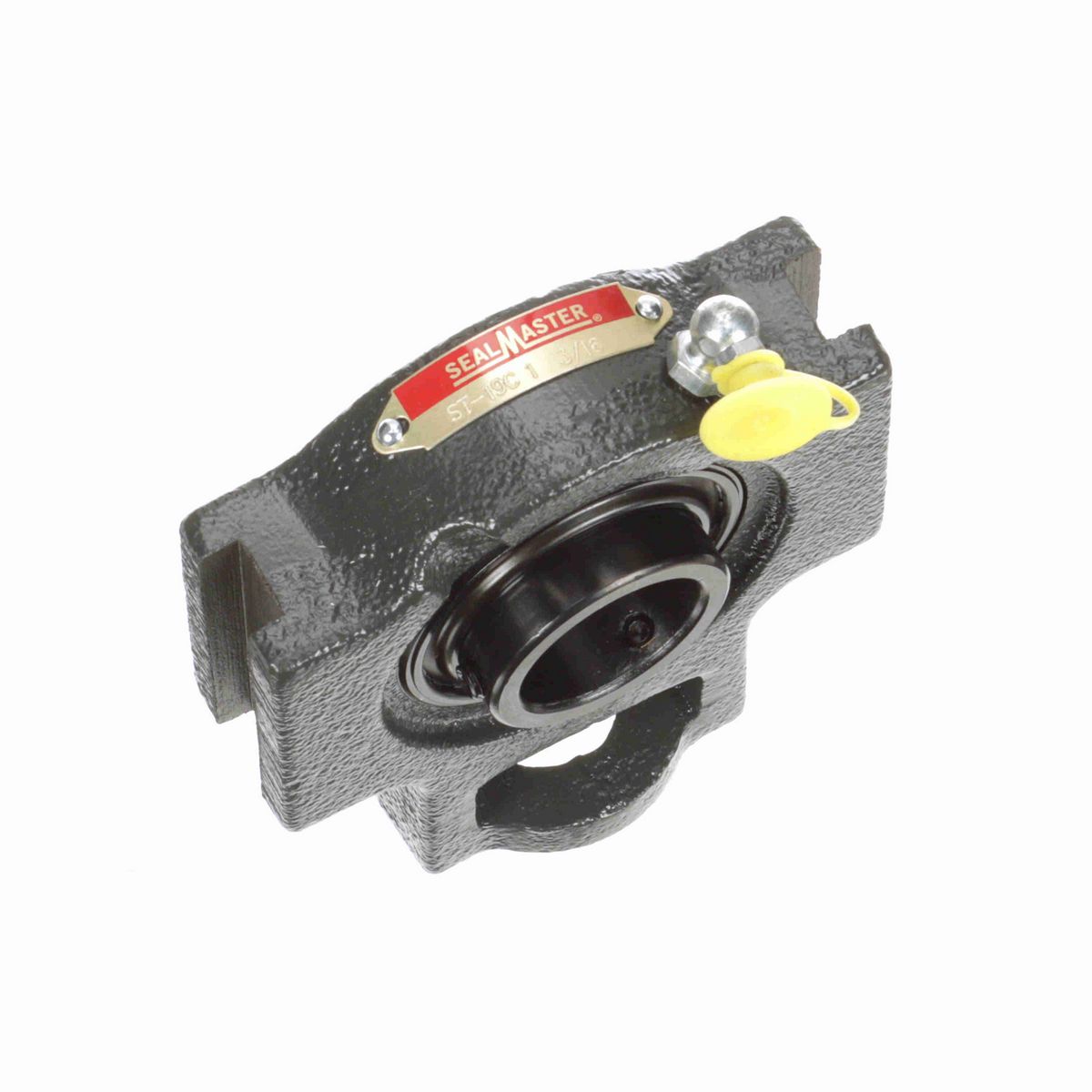 Sealmaster Mounted Cast Iron Wide Slot Take Up Ball Bearing - 52100 Bearing Steel, Black Oxided - Setscrew Lock - ST-19C