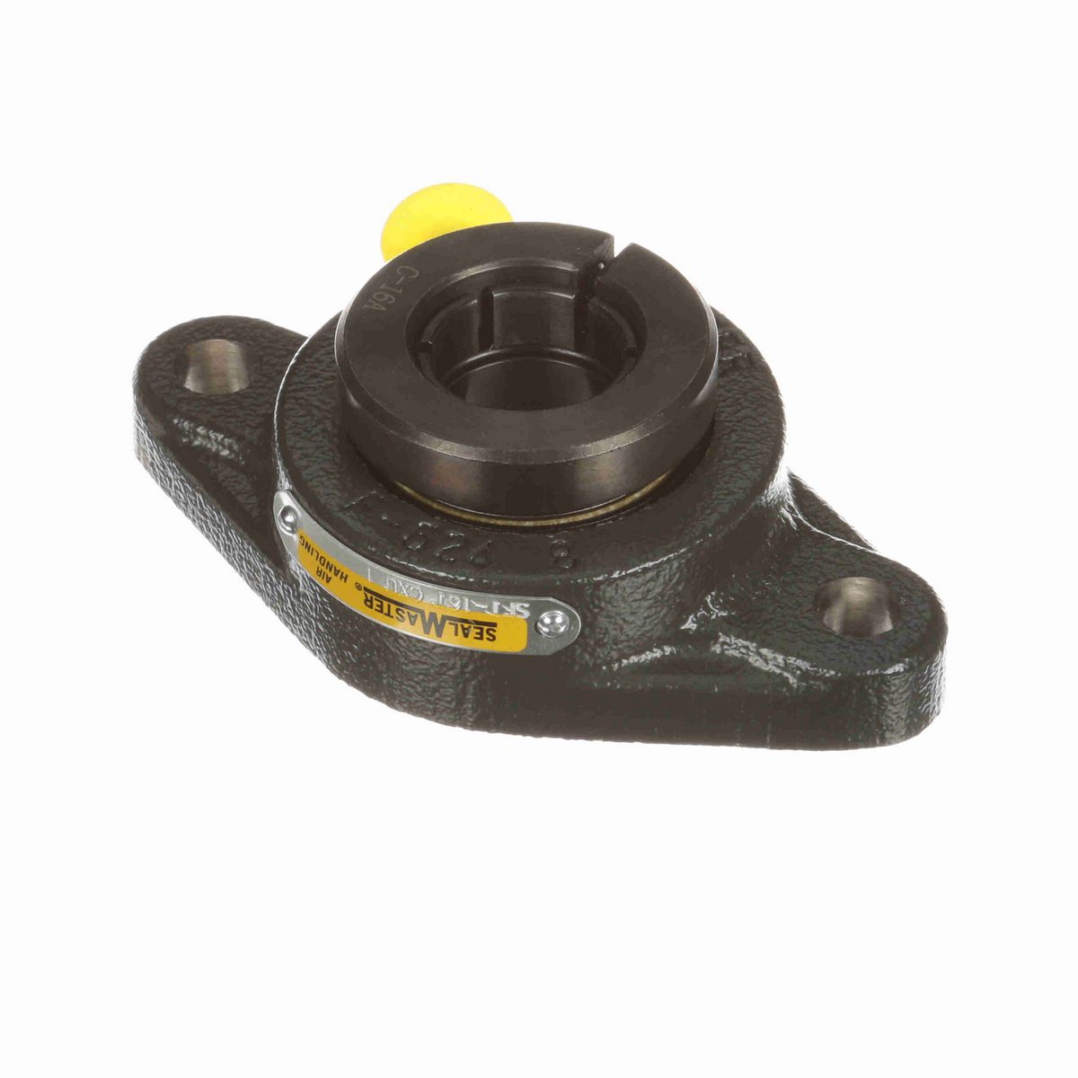 Sealmaster Mounted Cast Iron Two Bolt Flange Ball Bearing - 52100 Bearing Steel, Black Oxided - Concentric Lock - Air Handling Housing Fit, Noise Tested - SFT-16T CXU