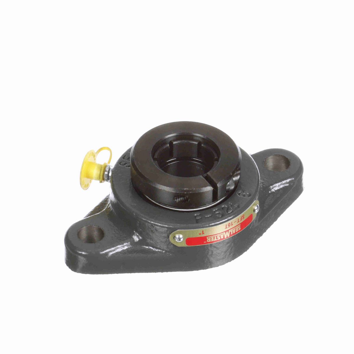 Sealmaster Mounted Cast Iron Two Bolt Flange Ball Bearing - 52100 Bearing Steel, Black Oxided - Concentric Lock - SFT-16T