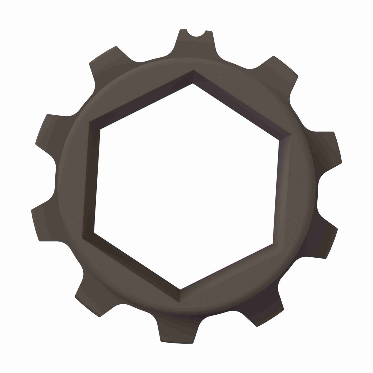 Rexnord 5930 Series Solid One Piece Molded Acetal Sprocket with 10 Teeth and a 1-1/2in Hex Bore - 114-832-1