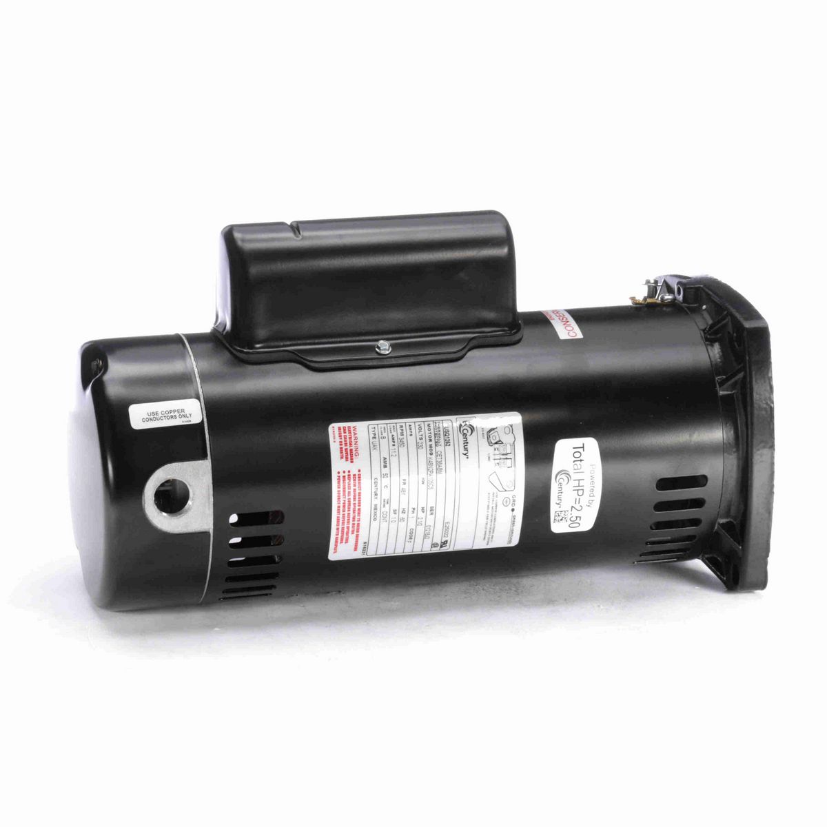 Century Pool Pump Motor, 2 1/2 HP, 1 Ph, 60 Hz, 230 V, 3600 RPM, 48Y Frame, ODP - USQ1252