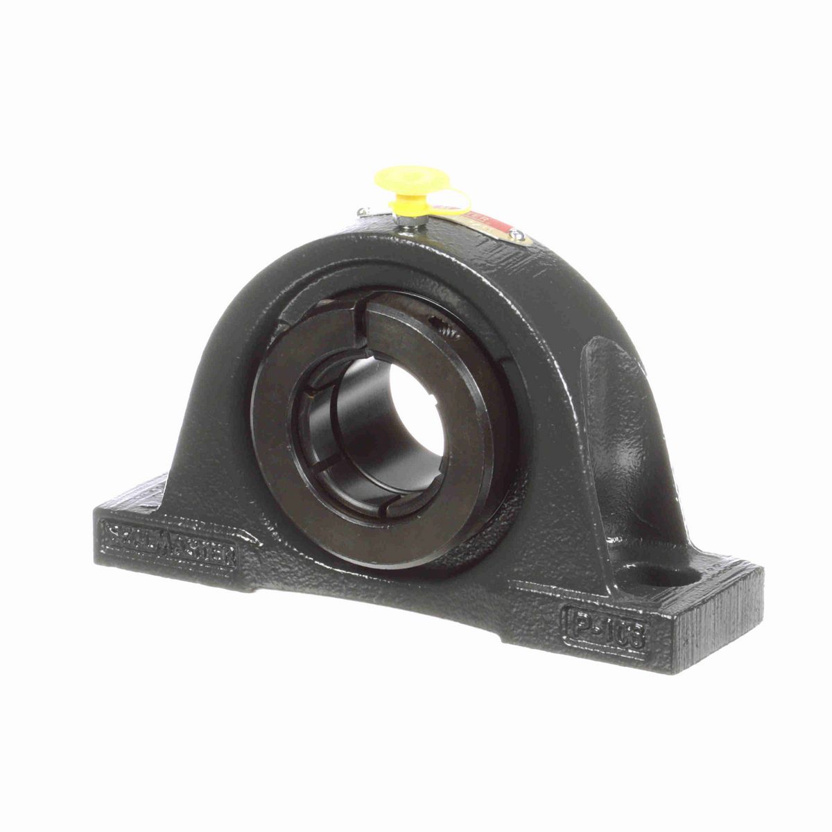 Sealmaster Mounted Cast Iron Two Bolt Pillow Block Ball Bearing - 52100 Bearing Steel, Black Oxided - Concentric Lock - NP-23TC