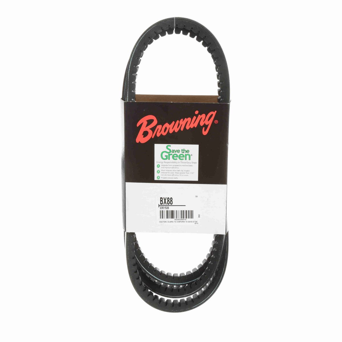 Browning EPDM Notched Belt 98% Efficient - BX88