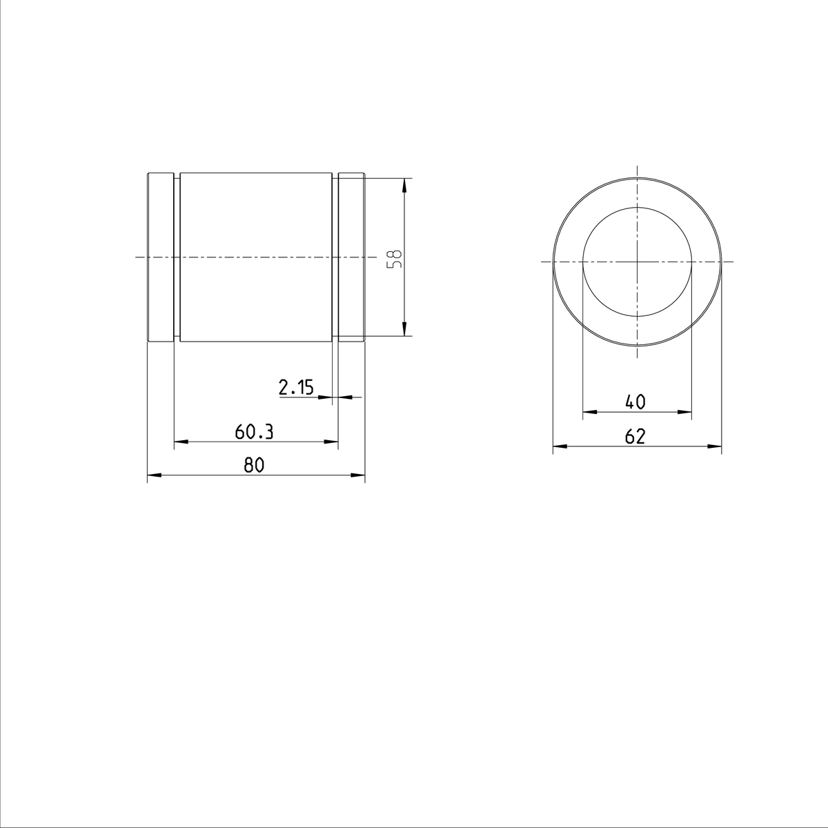 Стандартная линейная втулка Bosch Rexroth KBM-40-DD [R060204010]