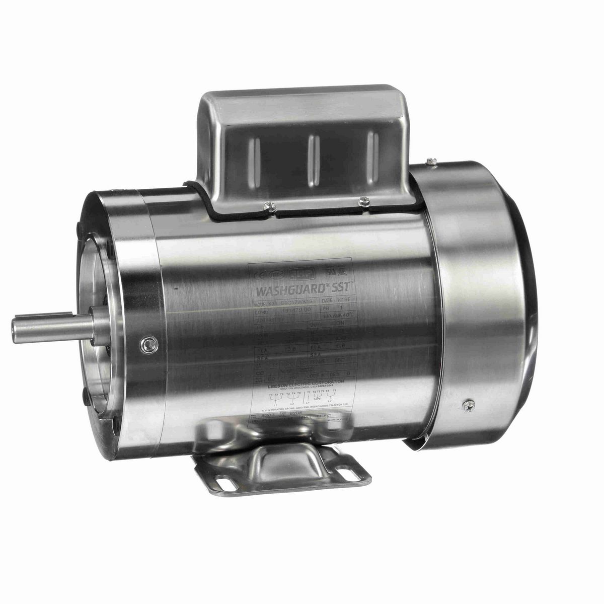 LEESON SST Duck™ General Purpose Motor, 1 HP, 1 Ph, 60 Hz, 115/230 V, 1800 RPM, 56C Frame, TEFC - 191479.00