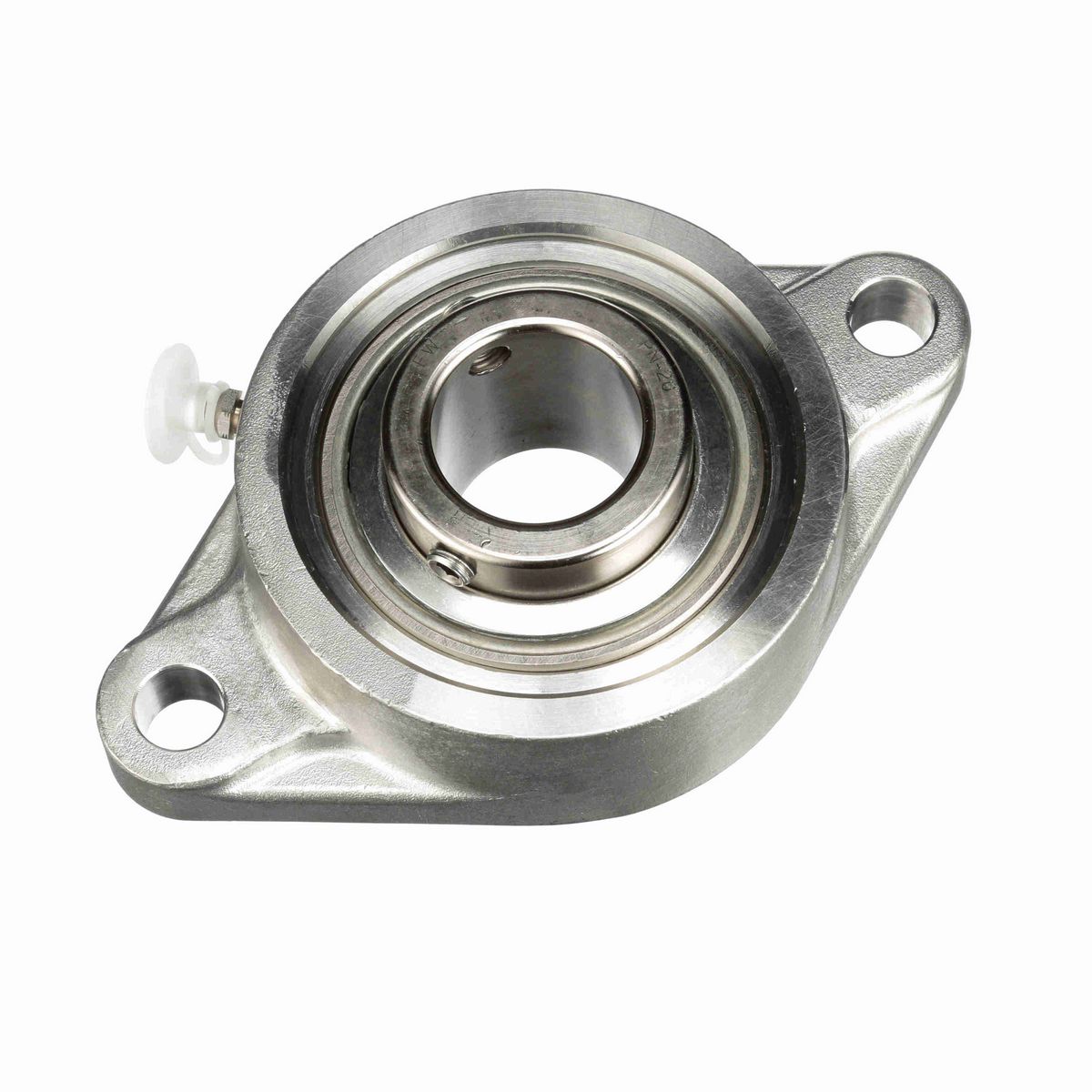 Sealmaster Mounted Stainless Steel Two Bolt Flange Ball Bearing - 52100 Bearing Steel, Phosphorus Nickel Coated - Setscrew Lock - Corrosion Resistant - CRFTS-PN20