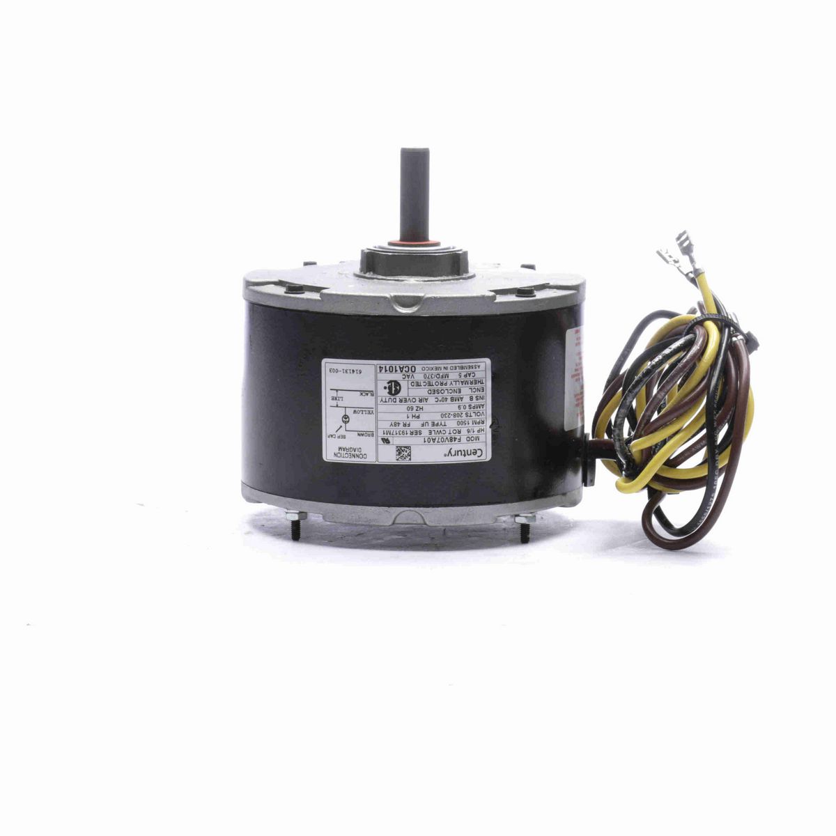 Century OEM Replacement Motor, 1/6 HP, 1 Ph, 60 Hz, 208-230 V, 1500 RPM, 1 Speed, 48 Frame, TEAO - OCA1014