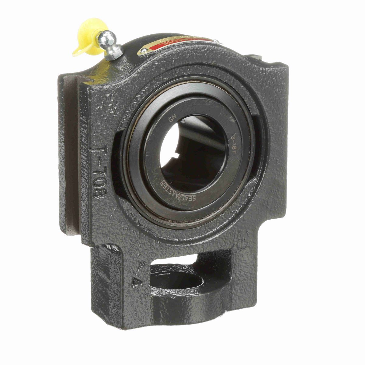 Sealmaster Mounted Cast Iron Wide Slot Take Up Ball Bearing - 52100 Bearing Steel, Black Oxided - Concentric Lock - MST-24T