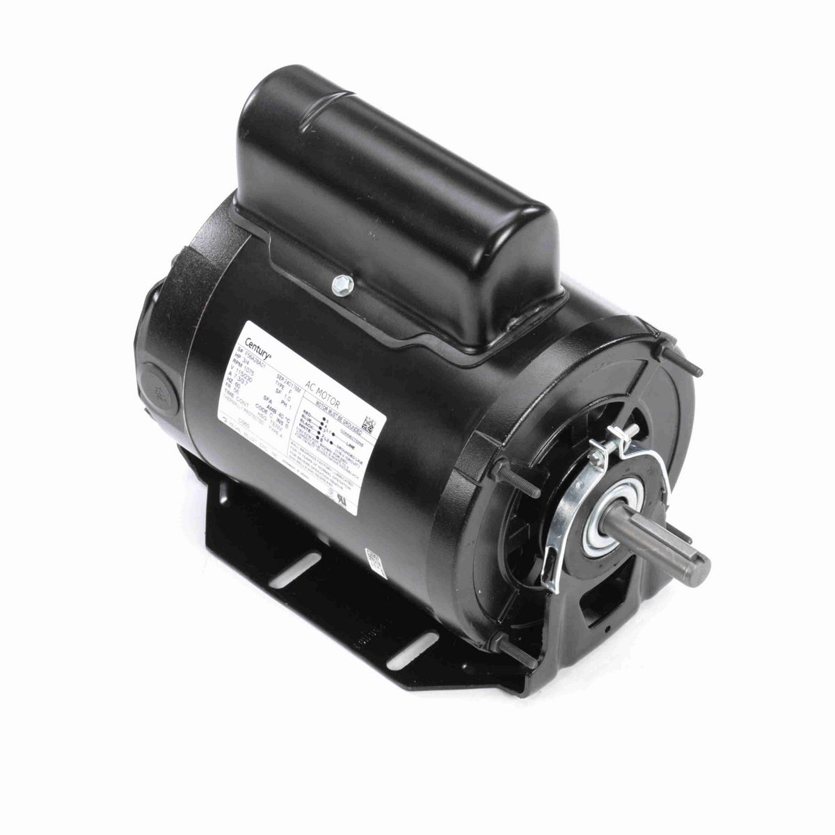 Century Fan and Blower Motor, 3/4 HP, 1 Ph, 60 Hz, 115/230 V, 1200 RPM, 56 Frame, TENV - C060