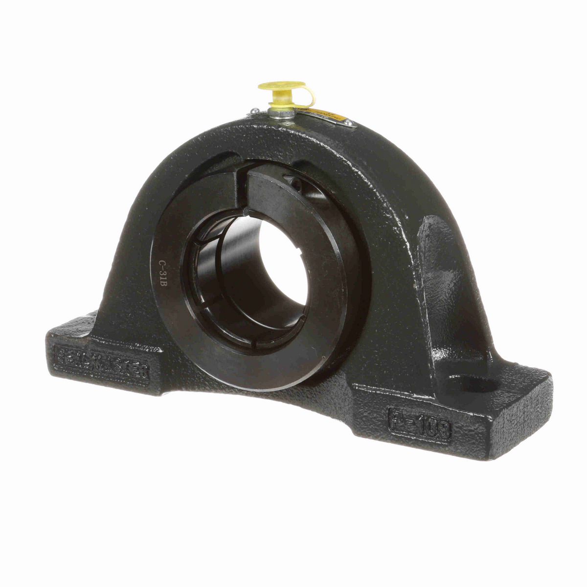 Sealmaster Mounted Cast Iron Two Bolt Pillow Block Ball Bearing - 52100 Bearing Steel, Black Oxided - Concentric Lock - Air Handling Housing Fit, Noise Tested - NP-31T CXU
