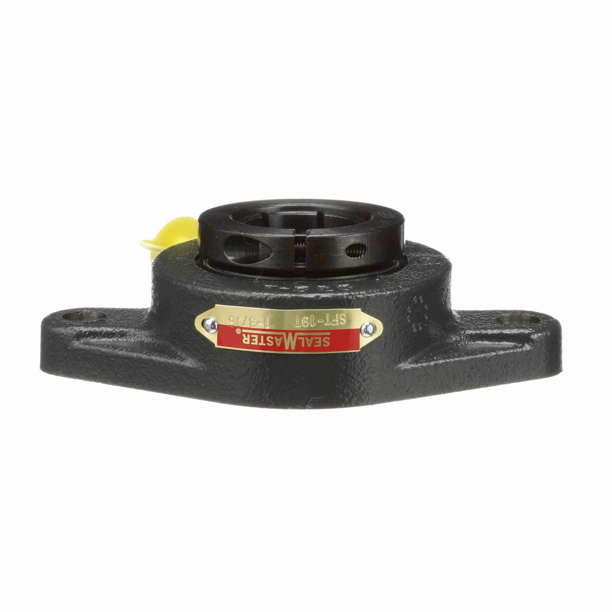 Sealmaster Mounted Cast Iron Two Bolt Flange Ball Bearing - 52100 Bearing Steel, Black Oxided - Concentric Lock - SFT-19T