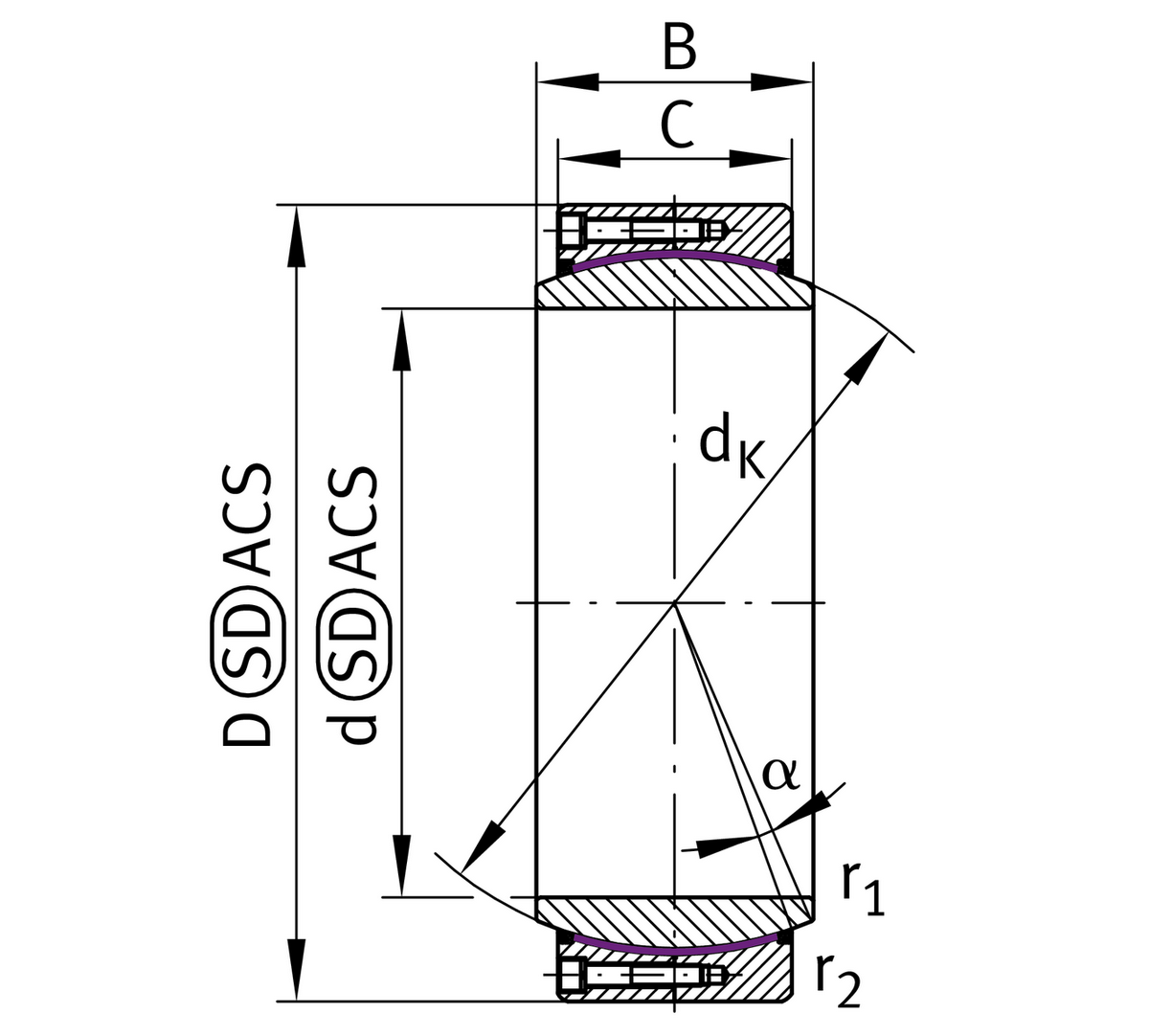 Сферический шарнирный подшипник INA GE440-DW-2RS2-W11-XL