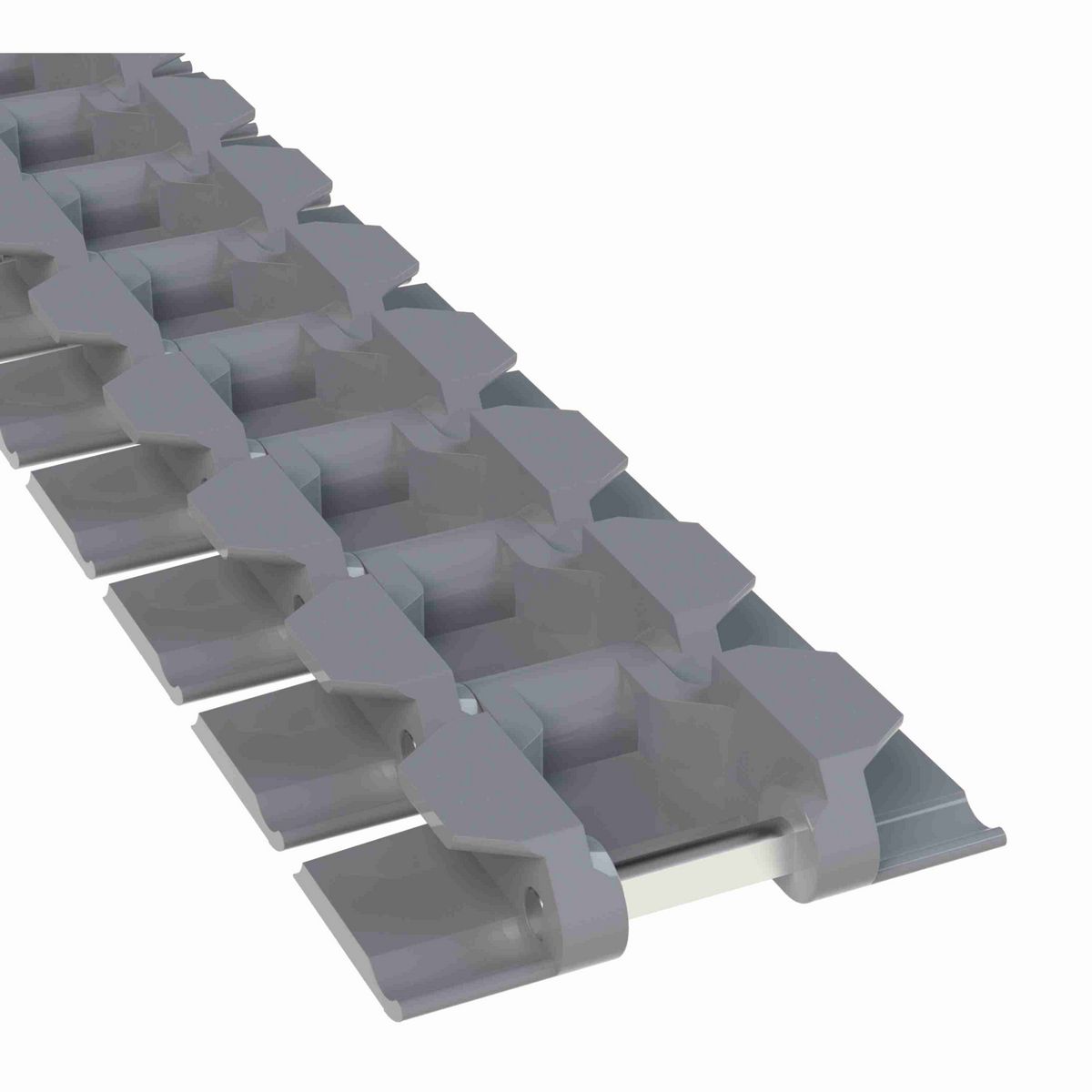 Rexnord 879TAB Side-flexing Solid Top, Material: Silver Platinum Series™ X, Width: 3.25in, Pitch: 1.5in - 10288392