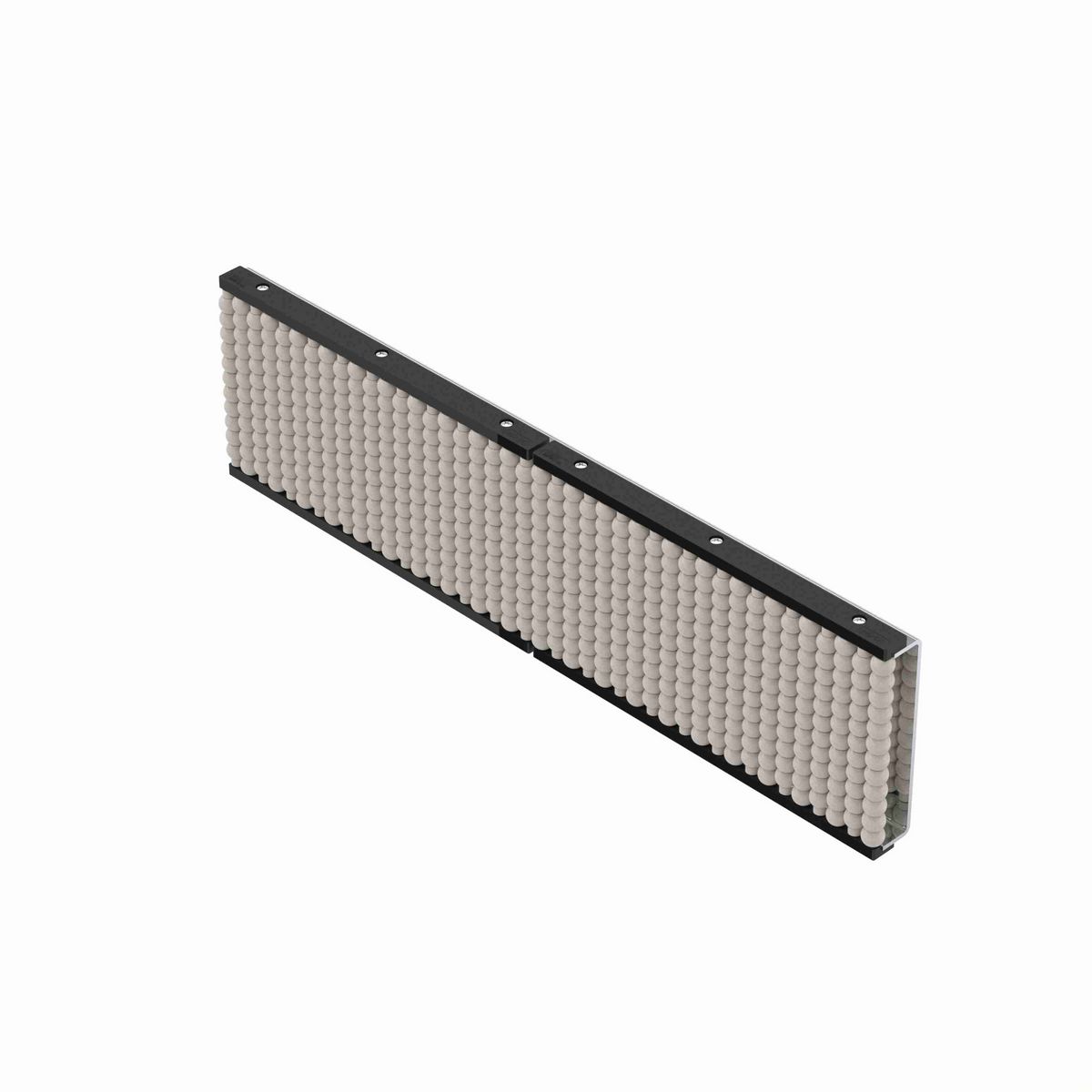 System Plast Beadwall: 1.47"W X 6.48"H X 120"L Beige Stainless Steel - VG-685-SS-6-10