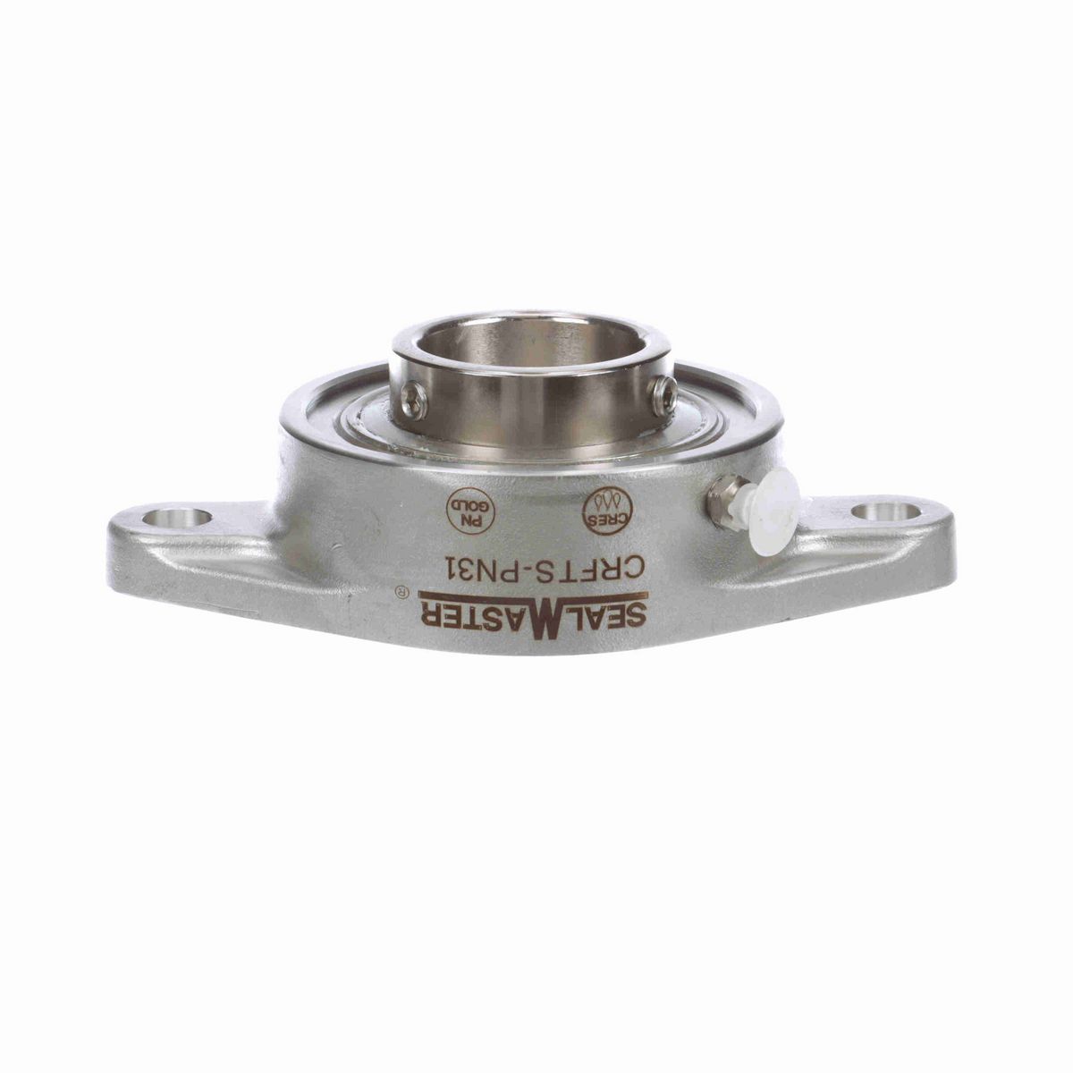 Sealmaster Mounted Stainless Steel Two Bolt Flange Ball Bearing - 52100 Bearing Steel, Phosphorus Nickel Coated - Setscrew Lock - Corrosion Resistant - CRFTS-PN31