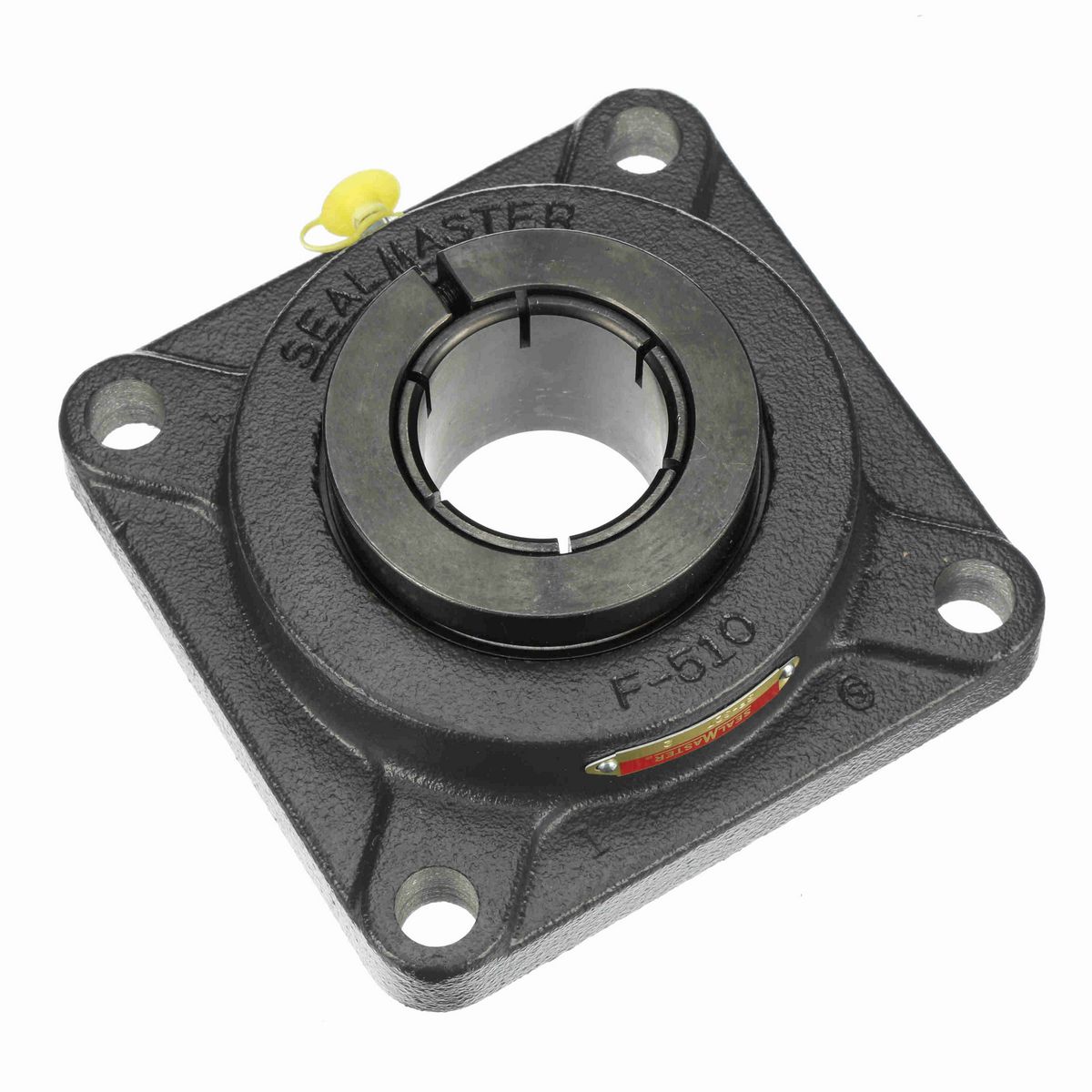 Sealmaster Mounted Cast Iron Four Bolt Flange Ball Bearing - 52100 Bearing Steel, Black Oxided - Concentric Lock - SF-32T