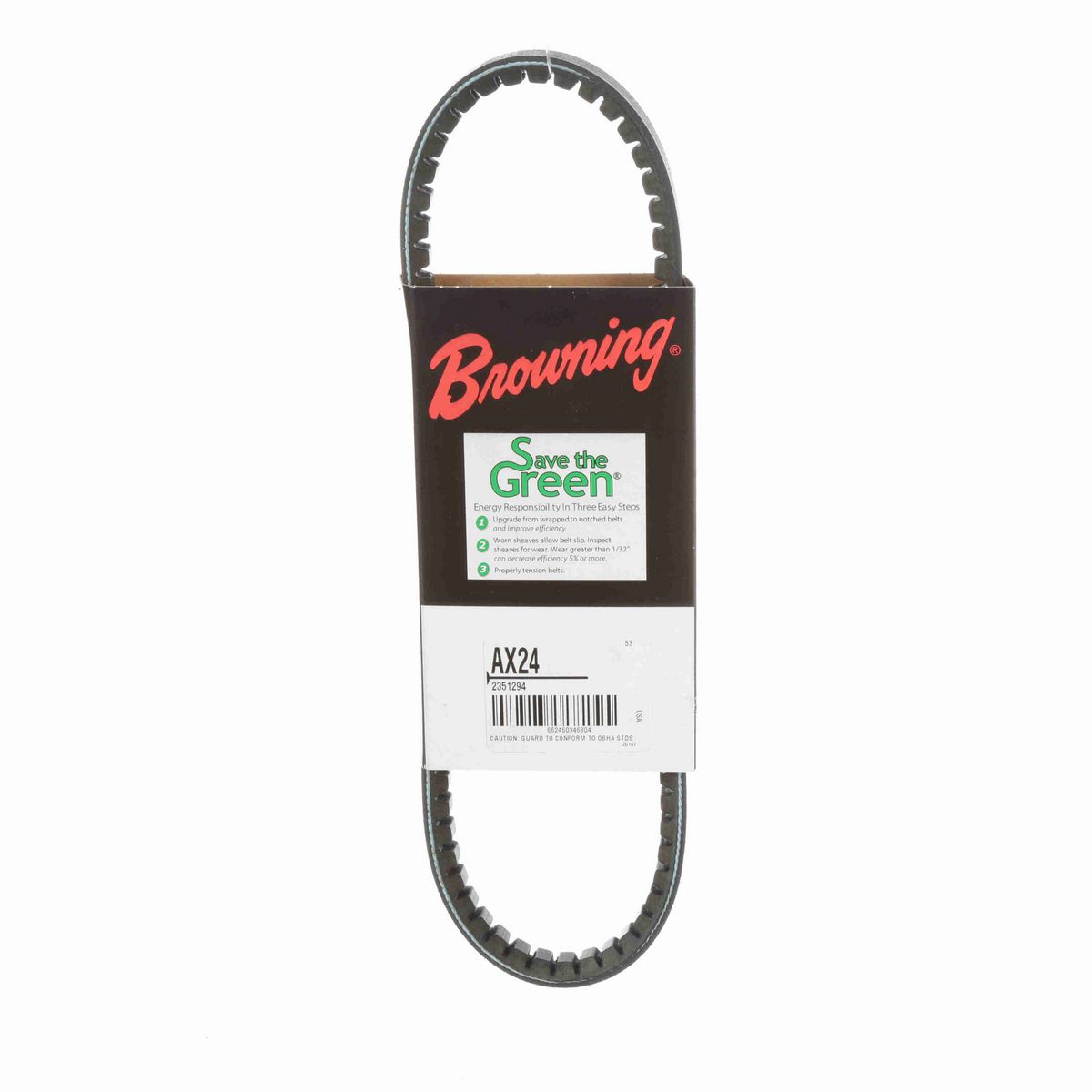 Browning EPDM Notched Belt 98% Efficient - AX24