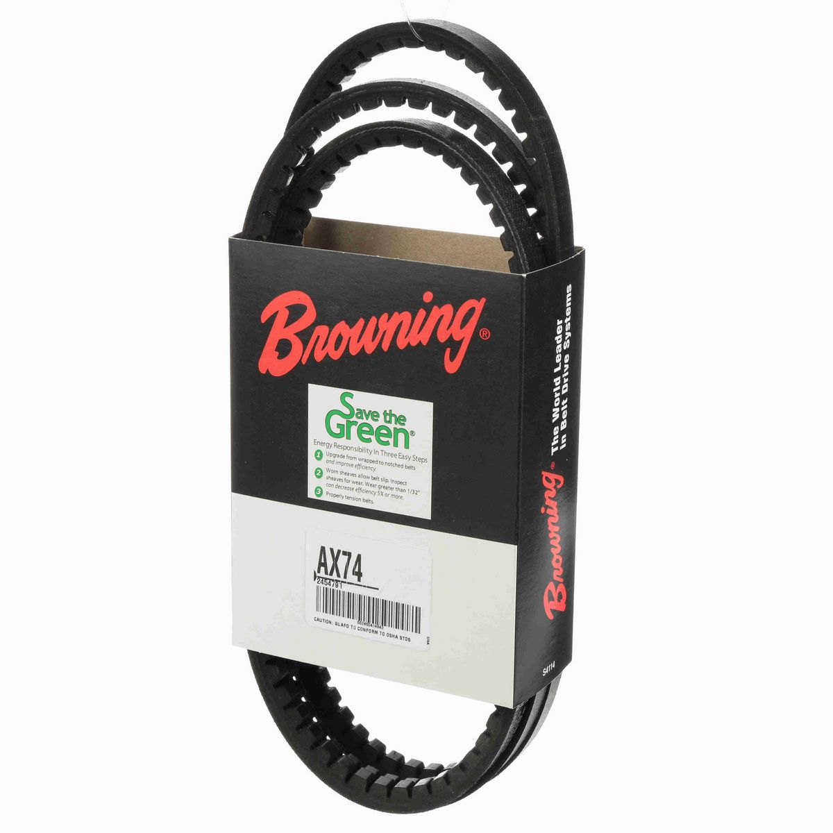 Browning EPDM Notched Belt 98% Efficient - AX74