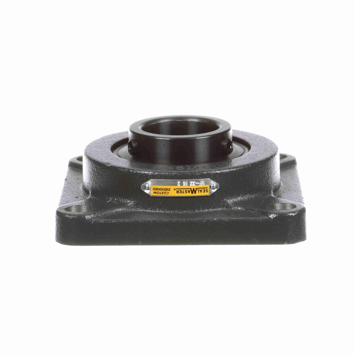 Sealmaster Mounted Cast Iron Four Bolt Flange Ball Bearing - 52100 Bearing Steel, Black Oxided - Setscrew Lock - High Temperature - SF-32 HI