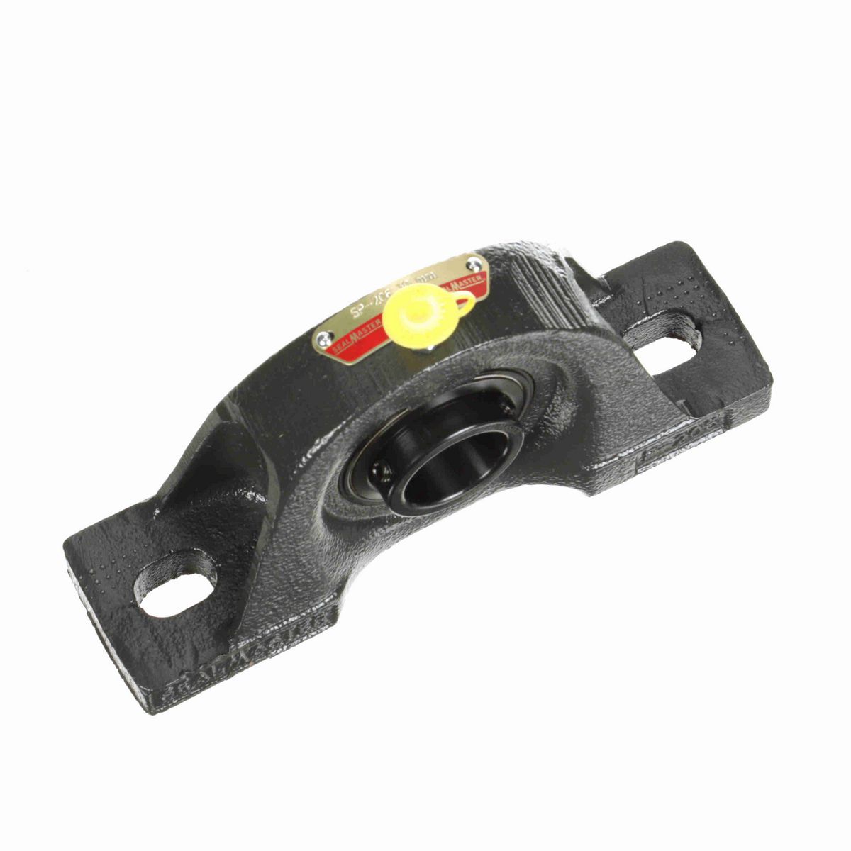 Sealmaster Mounted Cast Iron Two Bolt Pillow Block Ball Bearing - 52100 Bearing Steel, Black Oxided - Setscrew Lock - SP-206