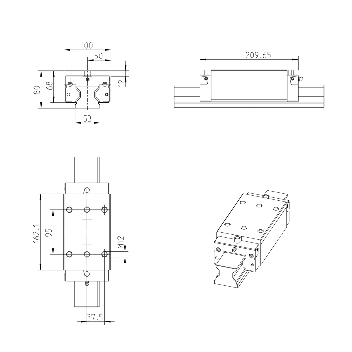 Роликовая каретка устойчивая к коррозии с покрытием Resist CR Bosch Rexroth RWD-055-SLH-C2-H-2 [R18245237X]