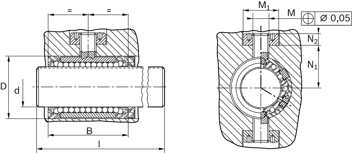 Линейная втулка устойчивая к крутящему моменту Bosch Rexroth KBDR2-25 [R069632500]