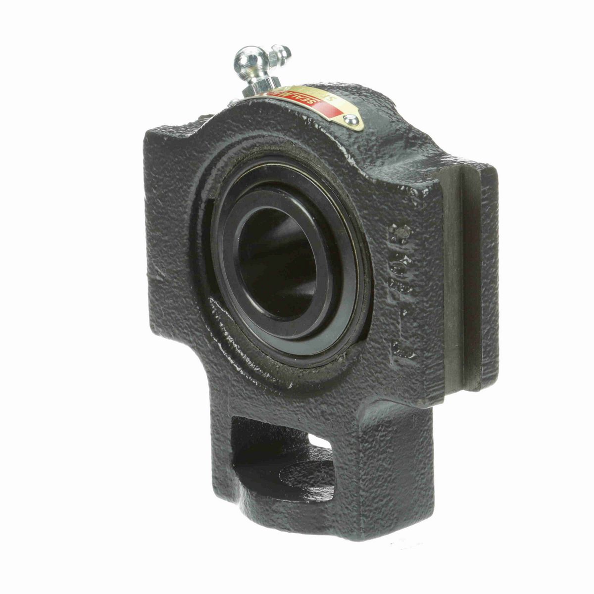 Sealmaster Mounted Cast Iron Wide Slot Take Up Ball Bearing - 52100 Bearing Steel, Black Oxided - Setscrew Lock - ST-18