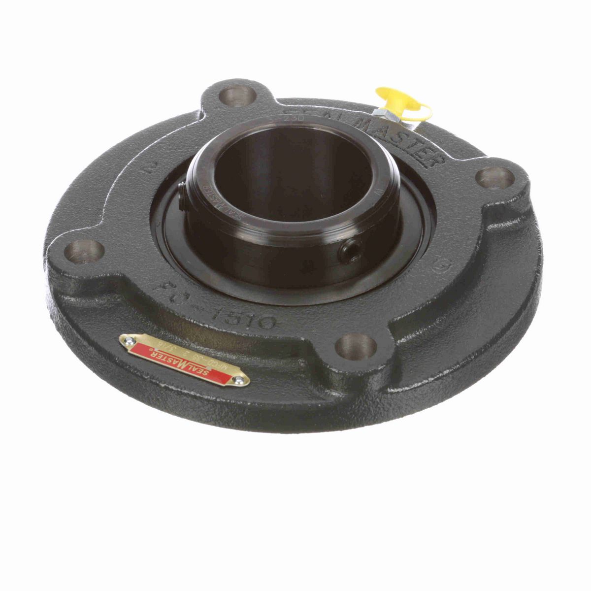 Sealmaster Mounted Cast Iron Flange Cartridge Ball Bearing - 52100 Bearing Steel, Black Oxided - Double Setscrew Lock - MFCD-35