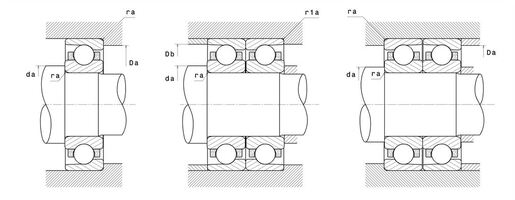 Радиально-упорный шарикоподшипник однорядный или для парного монтажа (дуплексы) NTN 7410BG