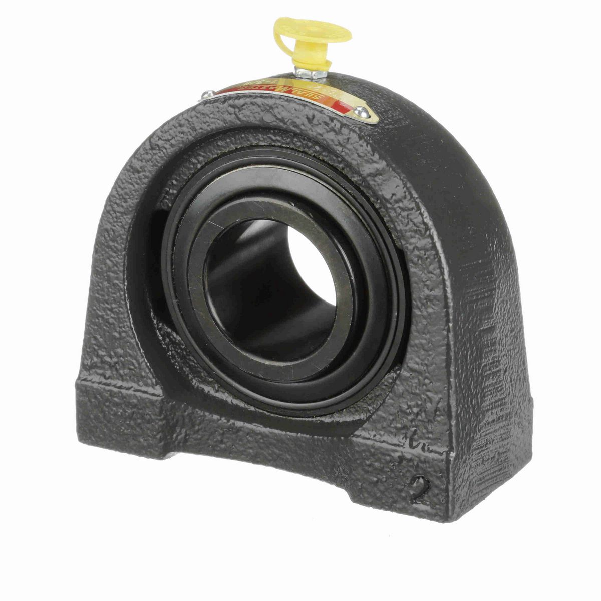 Sealmaster Mounted Cast Iron Tapped Base Pillow Block Ball Bearing - 52100 Bearing Steel, Black Oxided - Setscrew Lock - TB-22