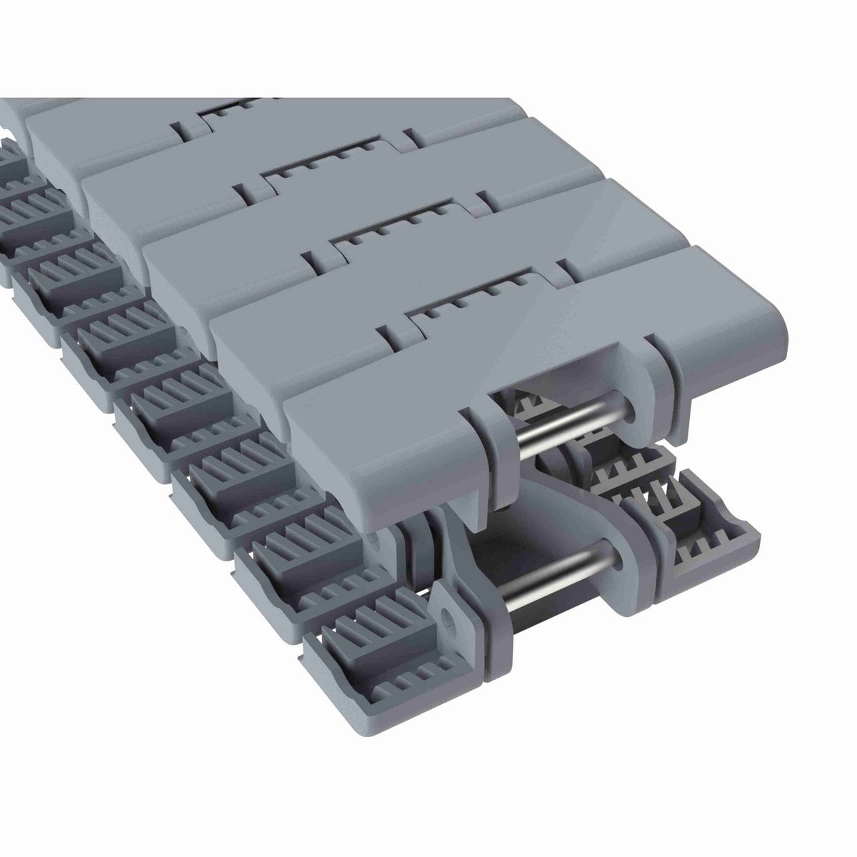 Rexnord 1040FTM Side-flexing Solid Top, Material: Silver Platinum Series™ X, Width: 3.3in, Pitch: 1in - 10604578