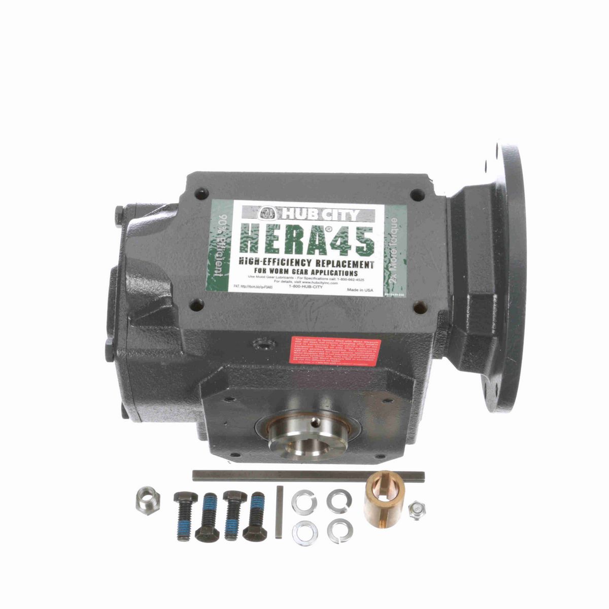 Hub City HERA Gear Reducer HERA Cast Iron Helical-Hypoid Reducer - HERA45ES 19.50 56C 1.000