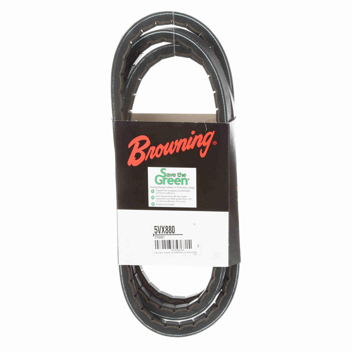 Browning EPDM Notched Belt 98% Efficient - 5VX880