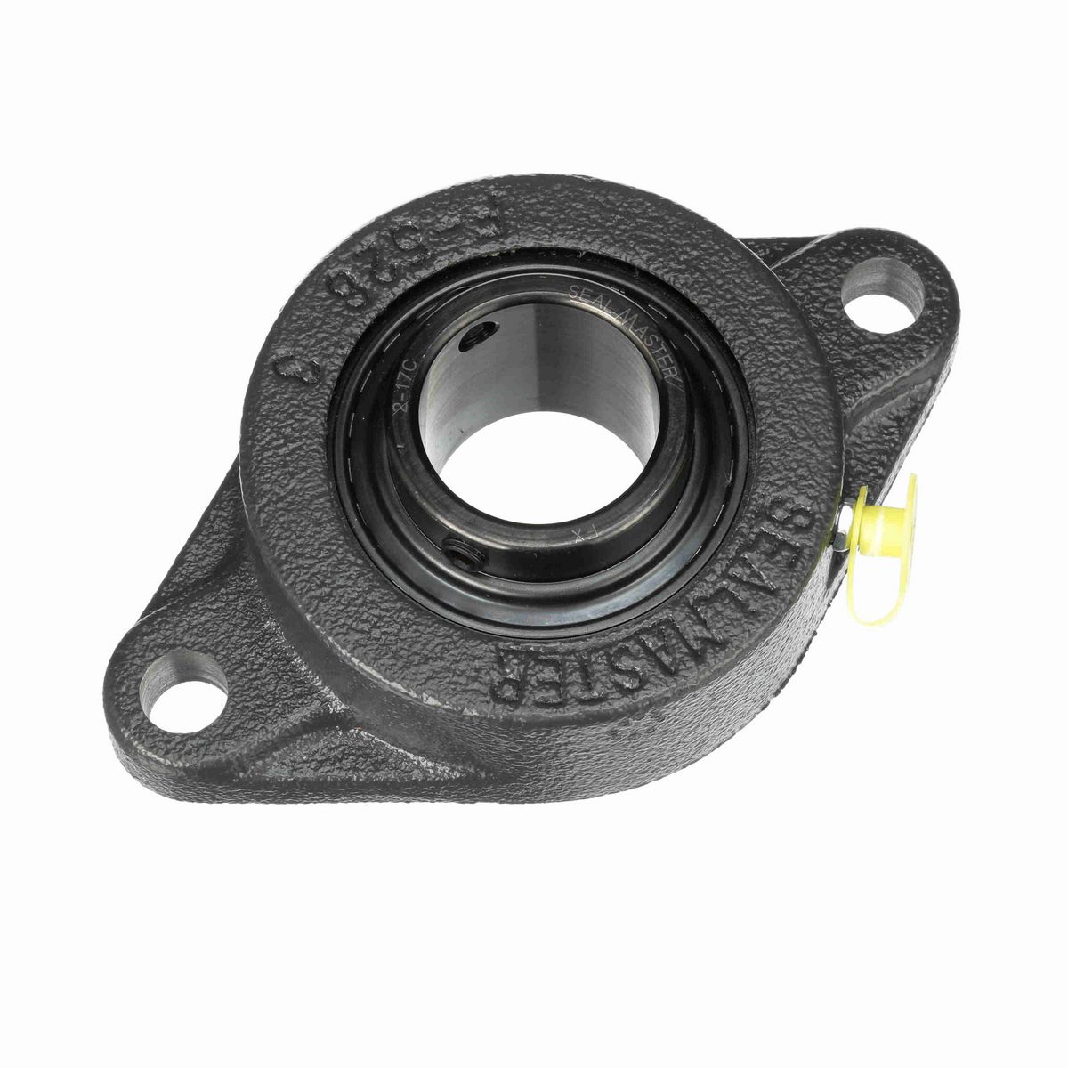 Sealmaster Mounted Cast Iron Two Bolt Flange Ball Bearing - 52100 Bearing Steel, Black Oxided - Setscrew Lock - SFT-23C