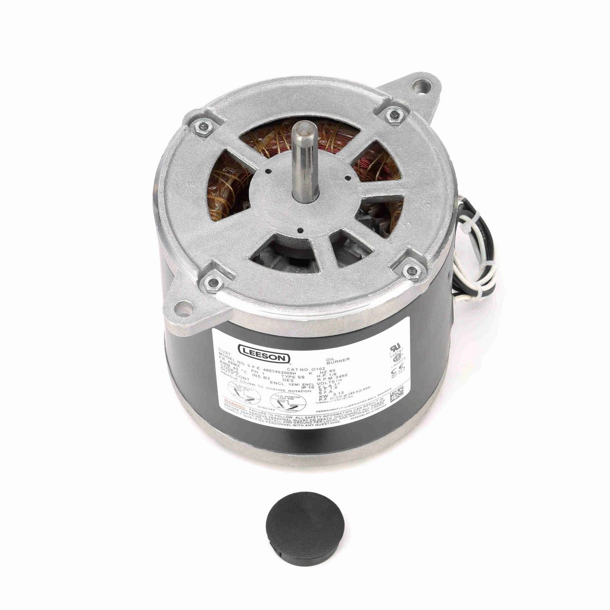 LEESON Fan and Blower Motor, 0.17 HP, 1 Ph, 60 Hz, 115 V, 3600 RPM, 48MZ Frame, SEMI ENCLOSED - O102