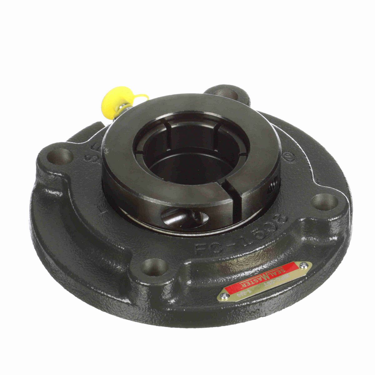 Sealmaster Mounted Cast Iron Flange Cartridge Ball Bearing - 52100 Bearing Steel, Black Oxided - Concentric Lock - MFC-28T