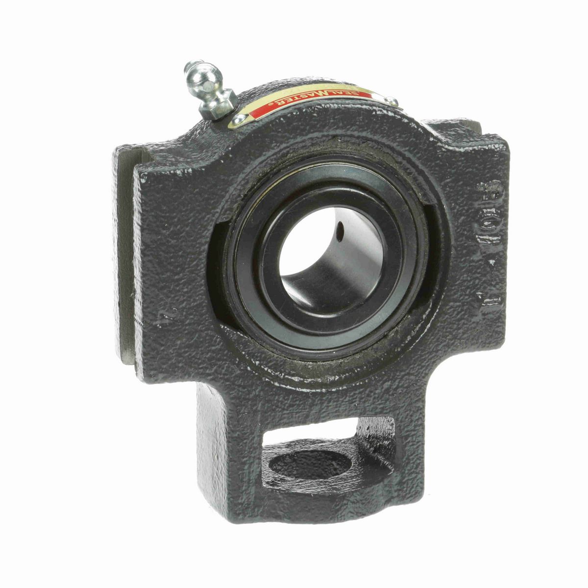 Sealmaster Mounted Cast Iron Wide Slot Take Up Ball Bearing - 52100 Bearing Steel, Black Oxided - Setscrew Lock - ST-18