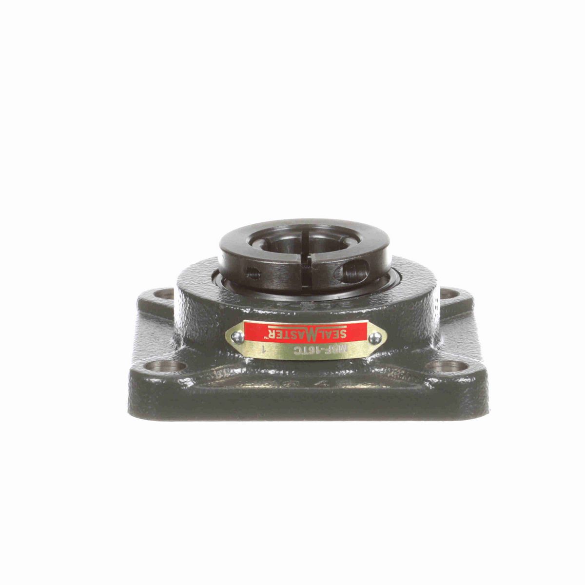 Sealmaster Mounted Cast Iron Four Bolt Flange Ball Bearing - 52100 Bearing Steel, Black Oxided - Concentric Lock - MSF-16TC
