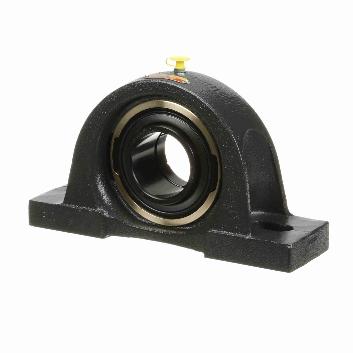 Sealmaster Mounted Cast Iron Two Bolt Pillow Block Ball Bearing - 52100 Bearing Steel, Black Oxided - Concentric Lock - EMP-39T