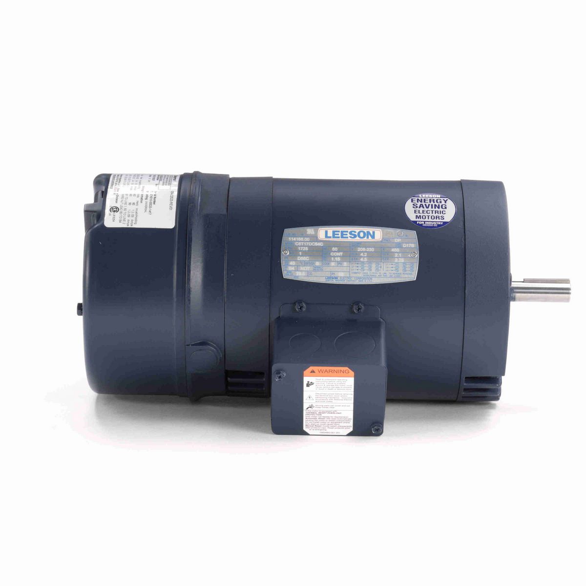 LEESON Brake Motor, 1 HP, 3 Ph, 60 Hz, 230/460 V, 1800 RPM, 56C Frame, DP - 114166.00