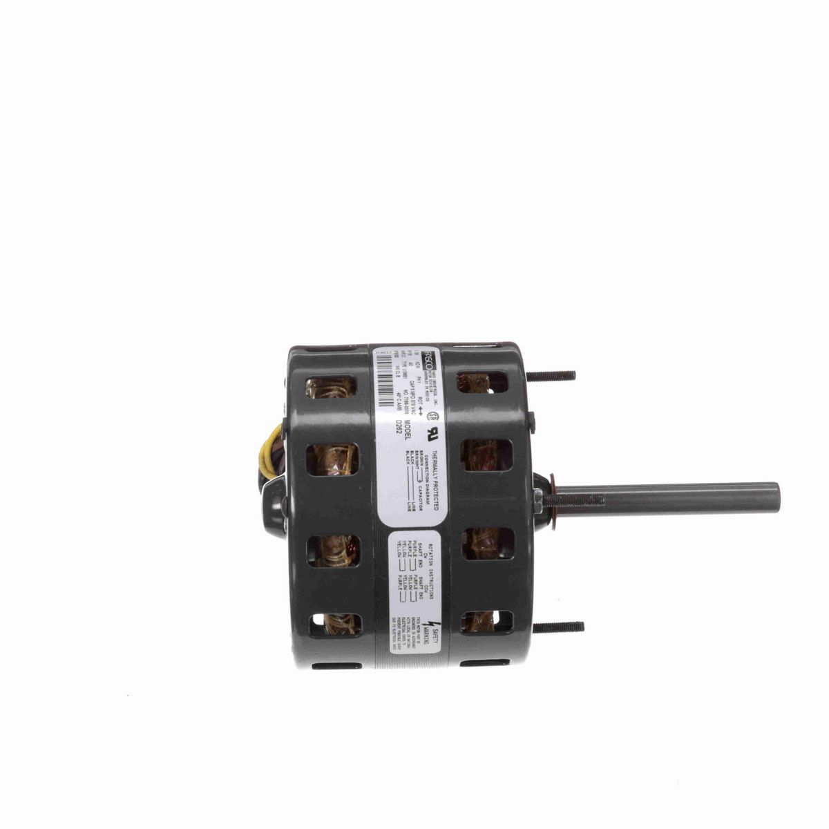 FASCO OEM Replacement Motor, 1/5 HP, 1 Ph, 60 Hz, 230 V, 925 RPM, 1 Speed, 42 Frame, OAO - D262