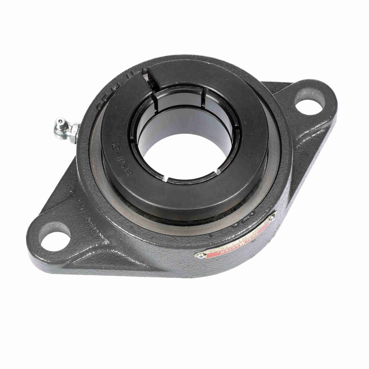 Sealmaster Mounted Cast Iron Two Bolt Flange Ball Bearing - 52100 Bearing Steel, Black Oxided - Concentric Lock - SFTMH-31T CSK