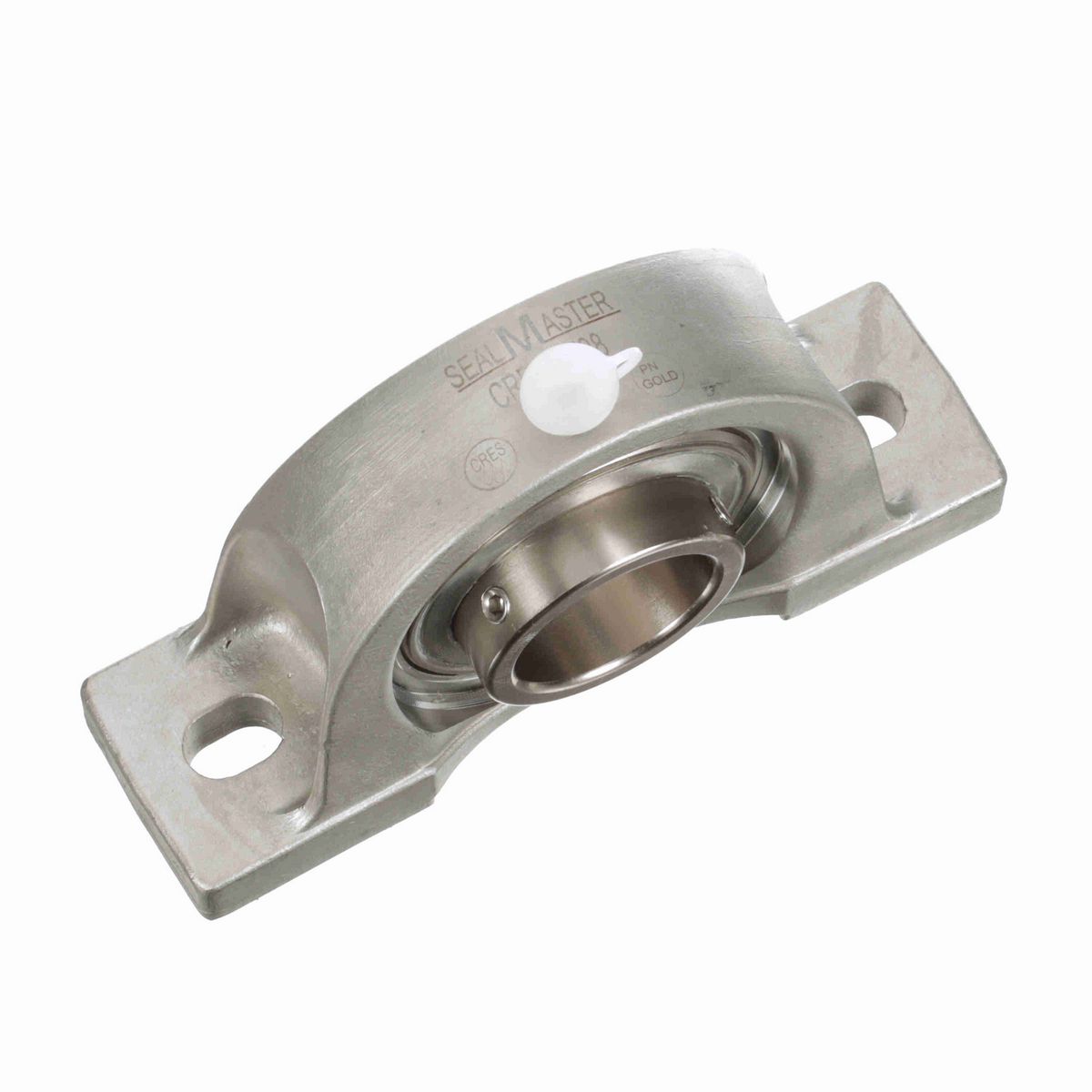 Sealmaster Mounted Stainless Steel Two Bolt Pillow Block Ball Bearing - 52100 Bearing Steel, Phosphorus Nickel Coated - Setscrew Lock - Corrosion Resistant - CRPS-PN28