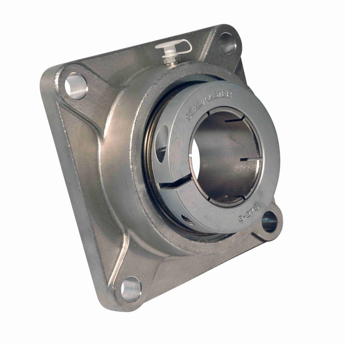 Sealmaster Mounted Stainless Steel Four Bolt Flange Ball Bearing - 52100 Bearing Steel, Phosphorus Nickel Coated - Concentric Lock - Corrosion Resistant - CRFS-PN24T