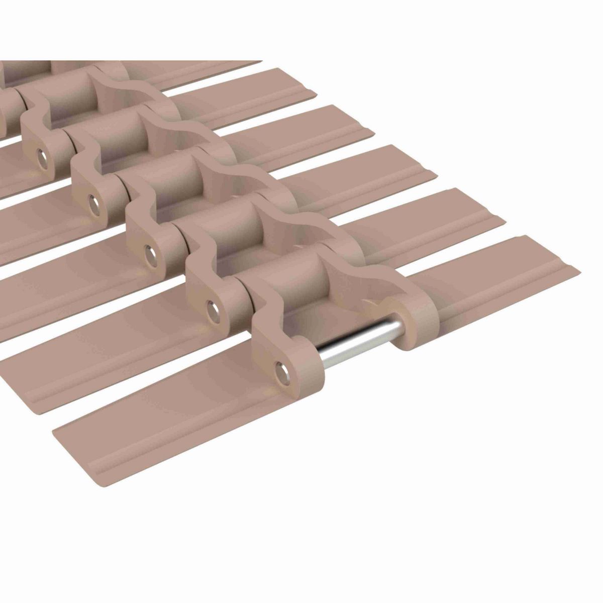 Rexnord HDFM Side-flexing Solid Top, Material: Tan Low Friction, Width: 7.5in, Pitch: 1.5in - 751.32.72