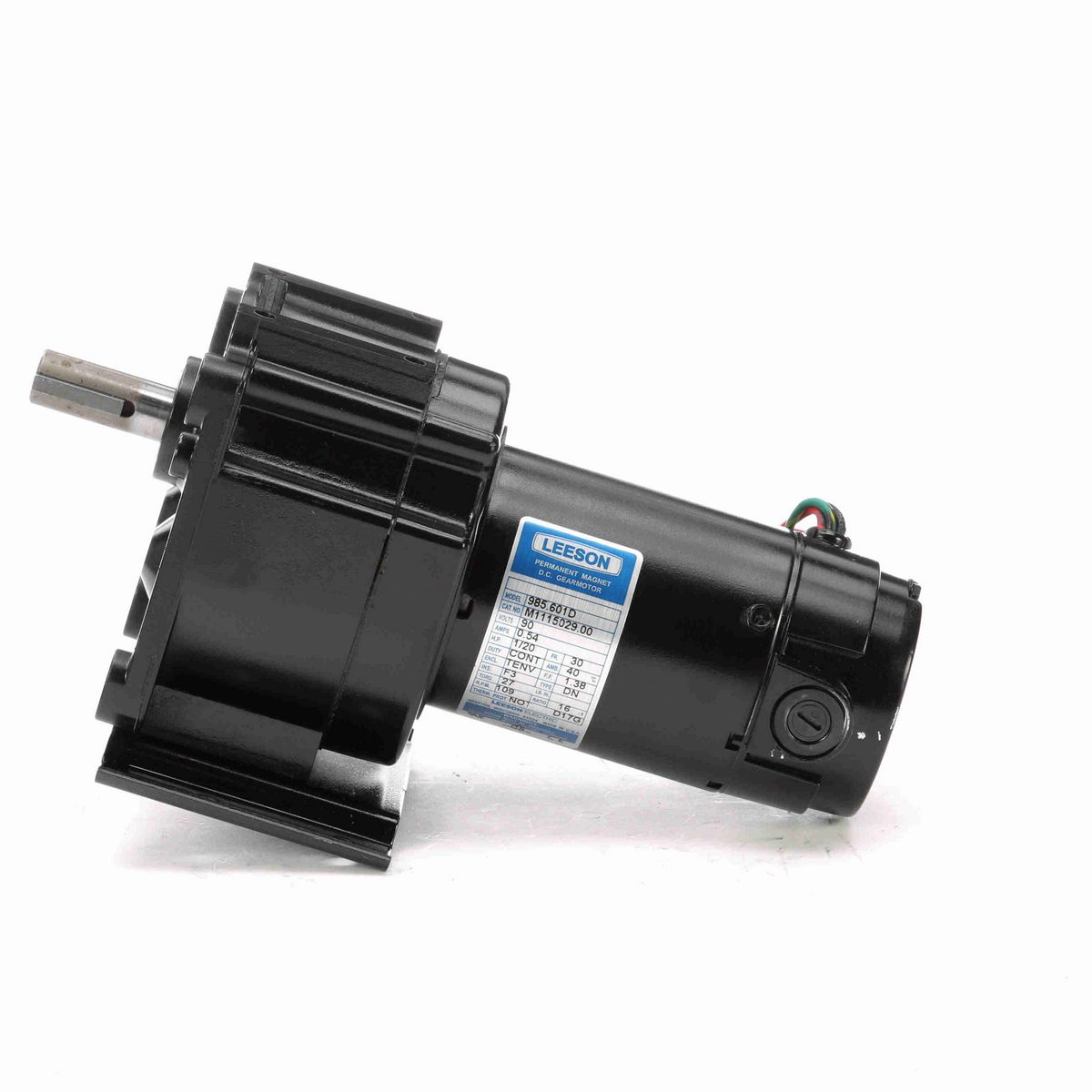 LEESON Parallel Shaft Gearmotor, 0.05 HP, 90 V, 109 RPM, 30 Frame, TENV - M1115029.00