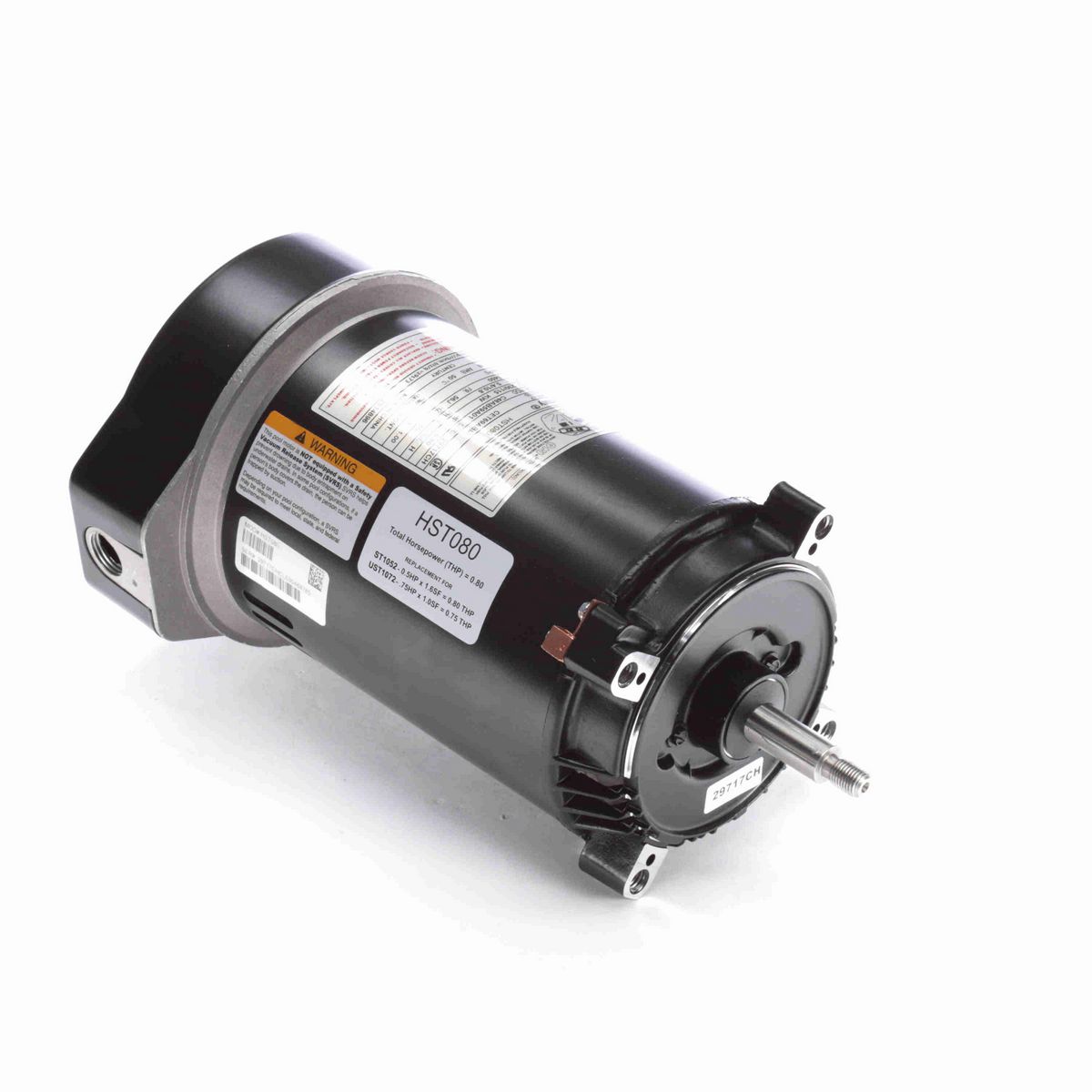 Century Centurion PRO ® Motors Pool Pump Motor, 0.80 HP, 1 Ph, 60 Hz, 230/115 V, 3600 RPM, 56J Frame, ODP - HST080