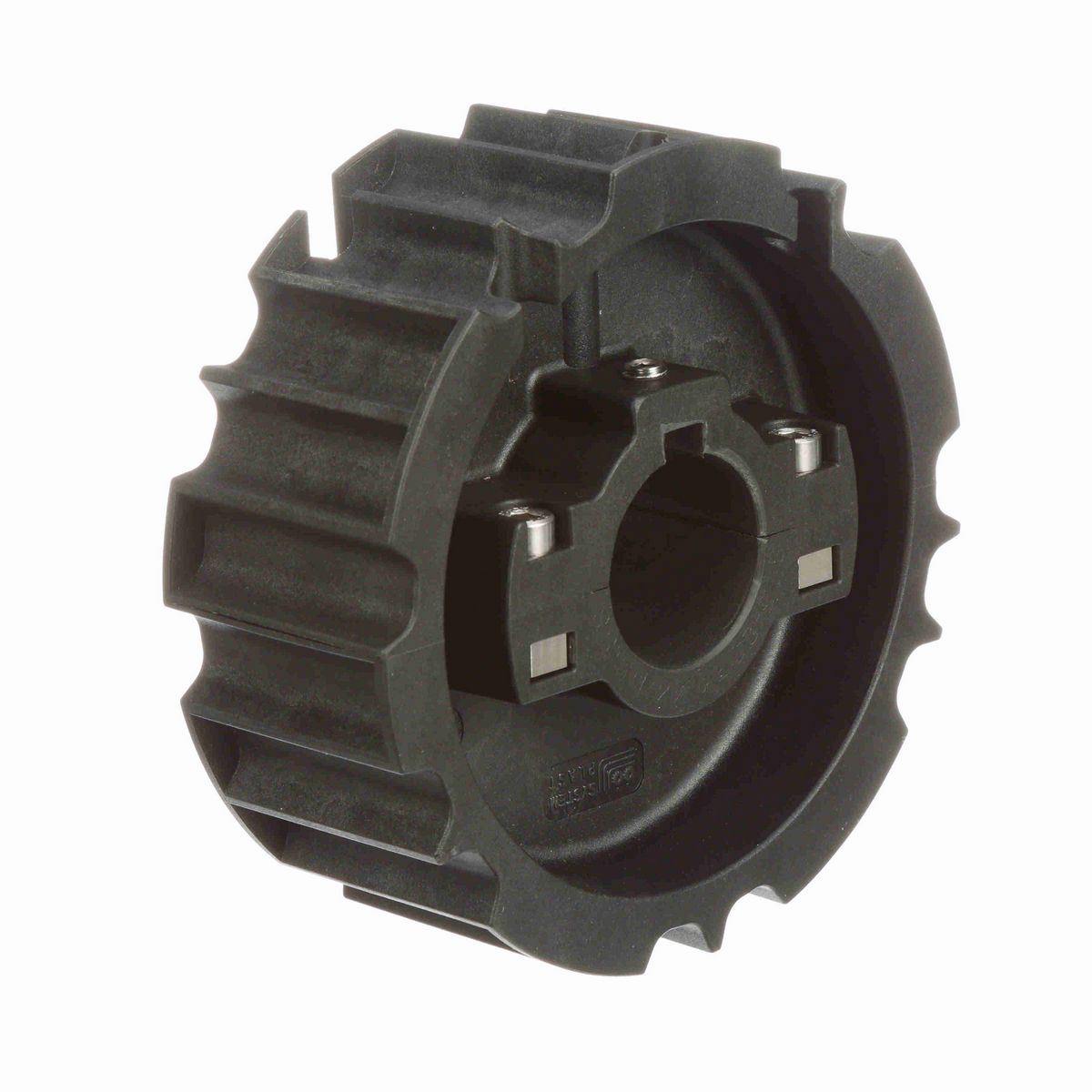 System Plast 815 Series Split Molded Sprocket with 23 Teeth, a 1-7/16in Round Shaft-Ready Bore and Setscrew - 815-23R1.44-DS-SS