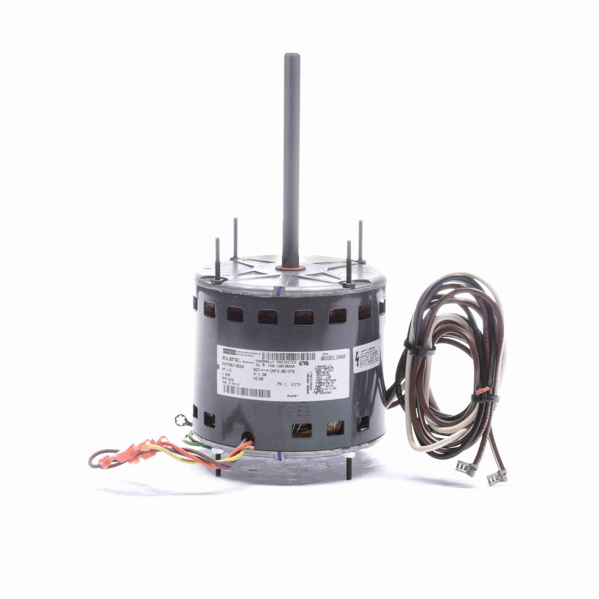 FASCO Condenser Fan Motor, 1/3 HP, 1 Ph, 60 Hz, 460 V, 825 RPM, 1 Speed, 48 Frame, OPAO - D960