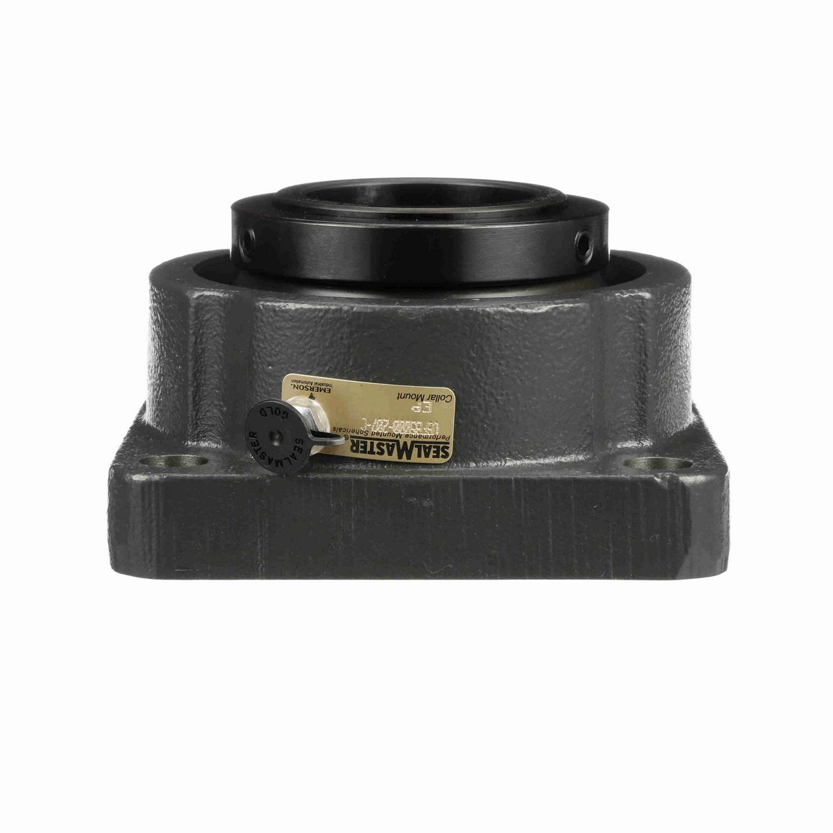 Sealmaster Mounted Cast Iron Four Bolt Flange Spherical Roller - 52100 Bearing Steel, Black Oxided - Collar Mount Lock - USFB5000-207-C